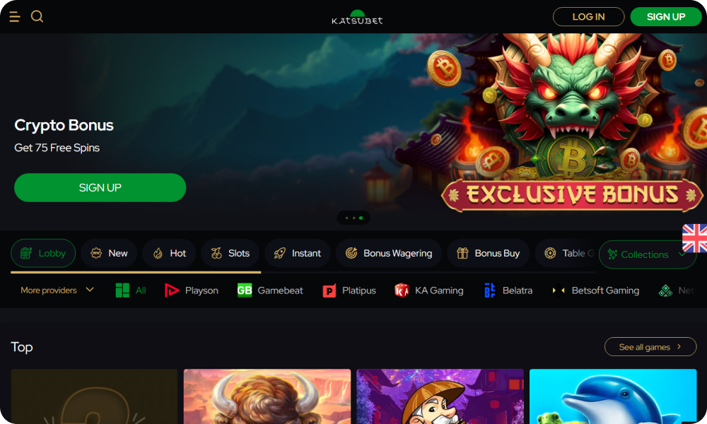 Play the best Non Gamstop Casino KatsuBet