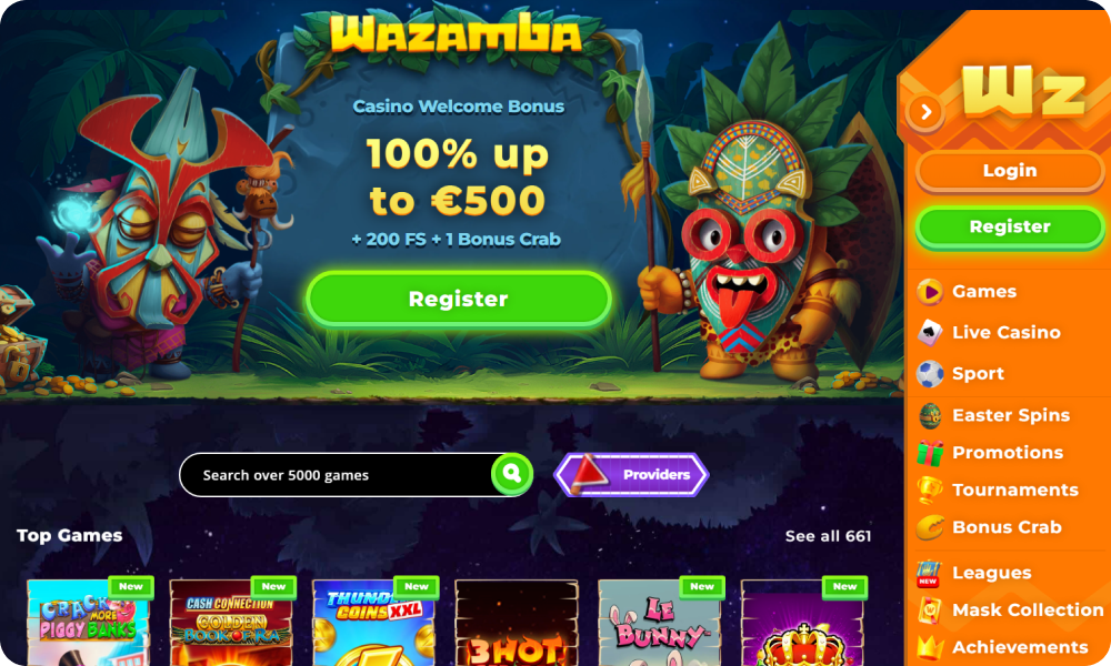 Play the best Non Gamstop Casino Wazamba