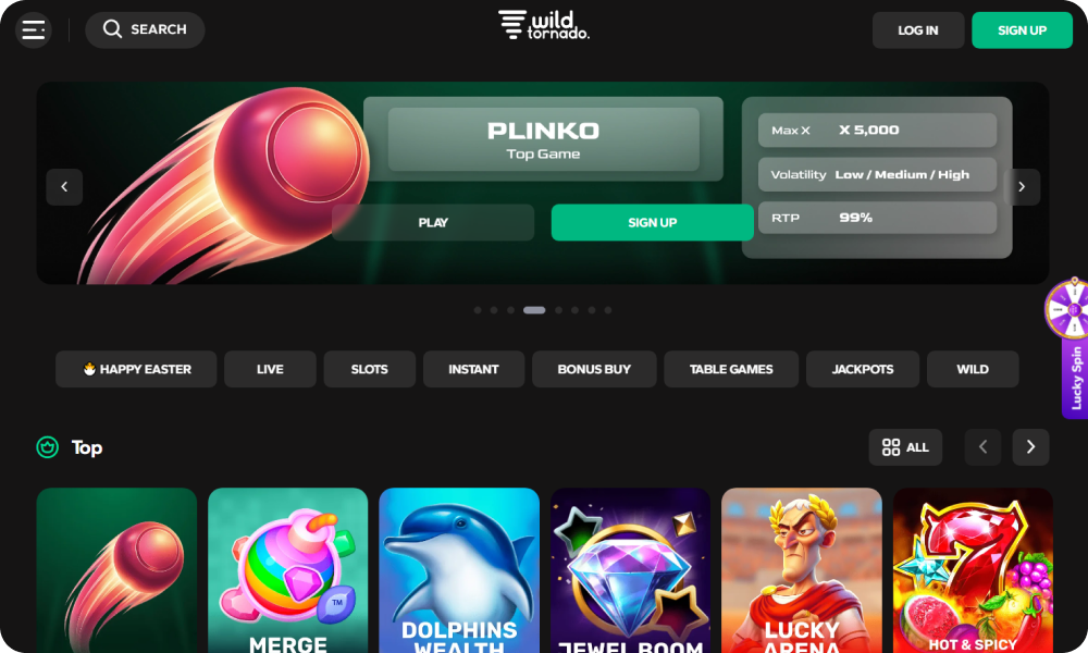 Play the best Non Gamstop Casino WildTornado